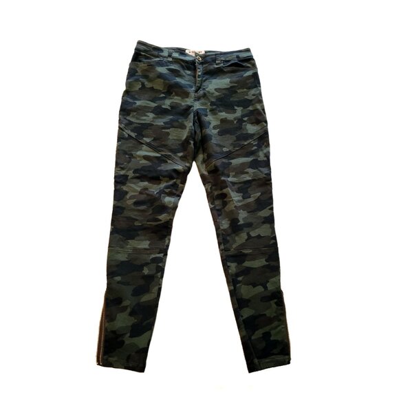 Camo Zipper Leg Split Pants - Picture 1 of 6